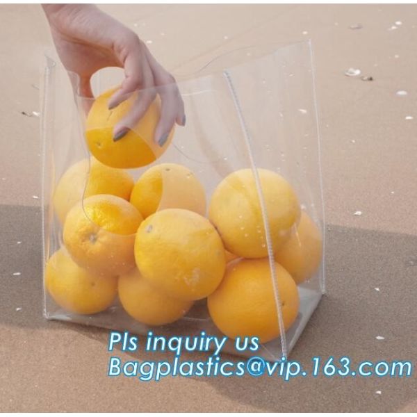 Beach Tote Bag Pvc Handle Bags, Handle Zipper lock Transparent Clear pvc Packaging bag, PP PVC handle bag for packages