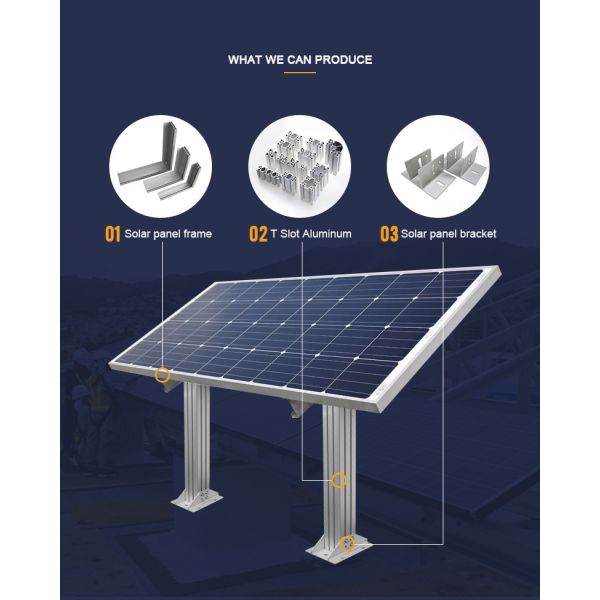 Industrial 6063 T6 Extrusion Aluminium Profile For Solar Panel