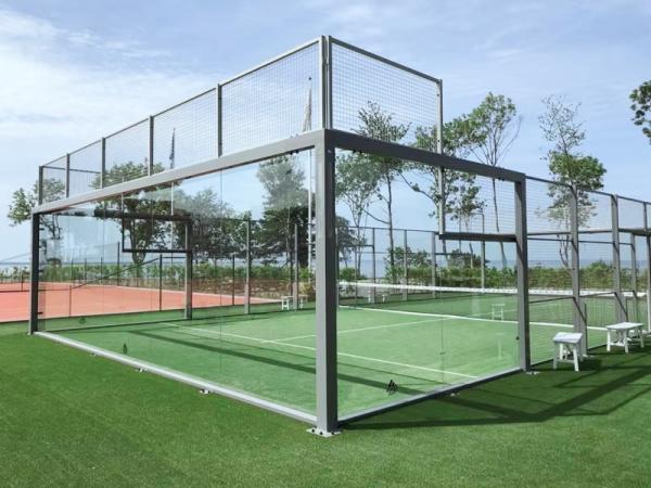 High Grade Stainless Screws And Steel Net PE Coating Professional Grade Outdoor Padel Sports Field Panoramic Platform Tennis Equipment