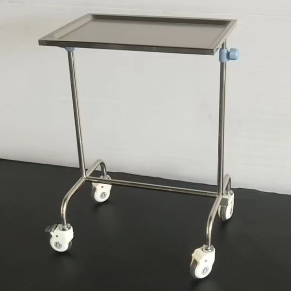 Table de soins en acier inoxydable Table d' instruments chirurgicaux Table réglable en hauteur
