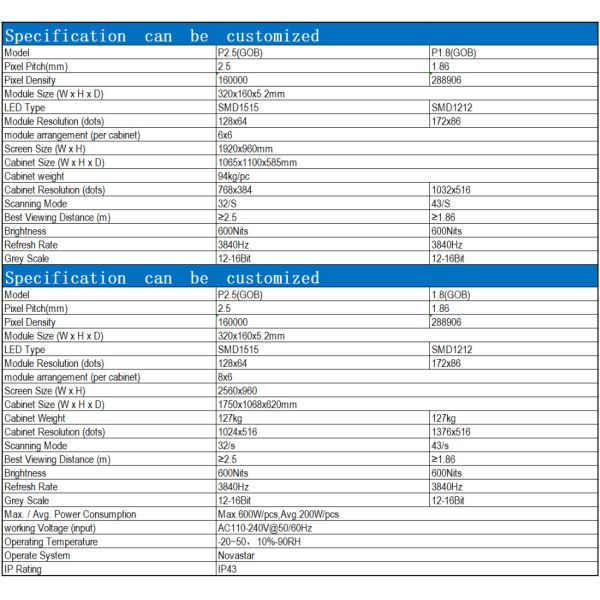 Curved Customizable GOB LED Reception Desk with Adjustable Height for Business