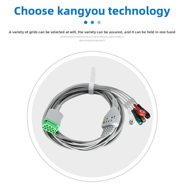 Compatible Dash PRO 4000/3000/Solar 8000 11PIN One Piece Series ECG Cable 5 Leads CE Certified Class I 3.2m Medical Consumables