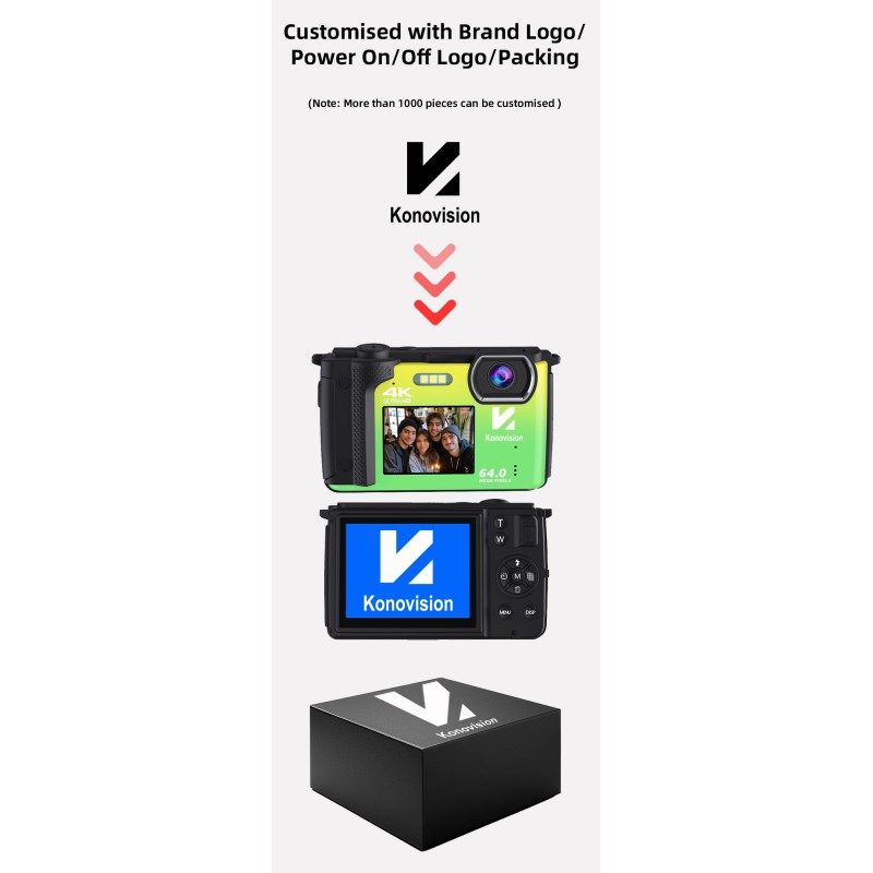 Newest 4K HD Digital Camera 2.8+2.0'' Dual IPS Screen Auto Focus 16X Digital Zoom Webcam Wifi Vlog Camera  for Photography