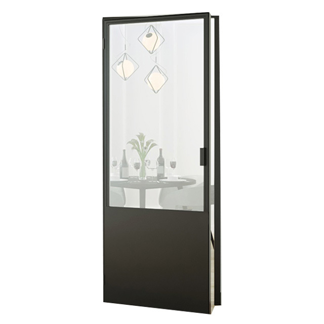 Customized Slimline Frame Metal Casement Doors Bathroom Water Tightness Indoor