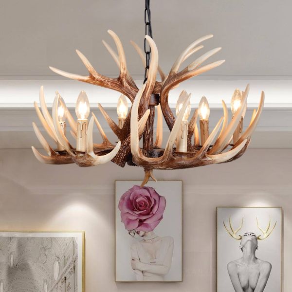 Whitetail deer antler chandelier for coffee Restaurant Bar Cloths Shop Lighting (WH-AC-11)
