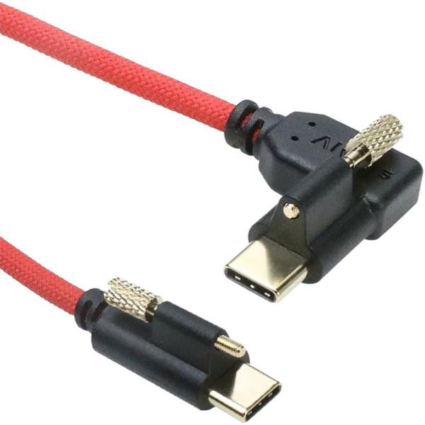 Alvin's Red Locking USB C Cable for Blackmagic 4K G2 20in 10Gbps