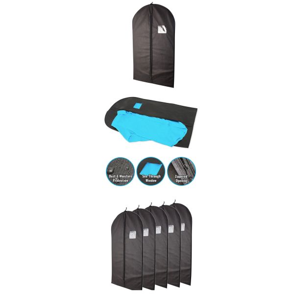 Black 200G 21*14*8cm Non Woven Suit Cover