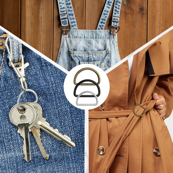 Aluminum Buckle D Ring for Handbag Flat D Ring for Webbing and Lashing Strap