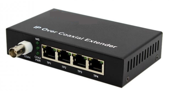 10/100 Мбит / с IP через коаксиальный расширитель 2 км с 1 BNC и 4 портами Ethernet