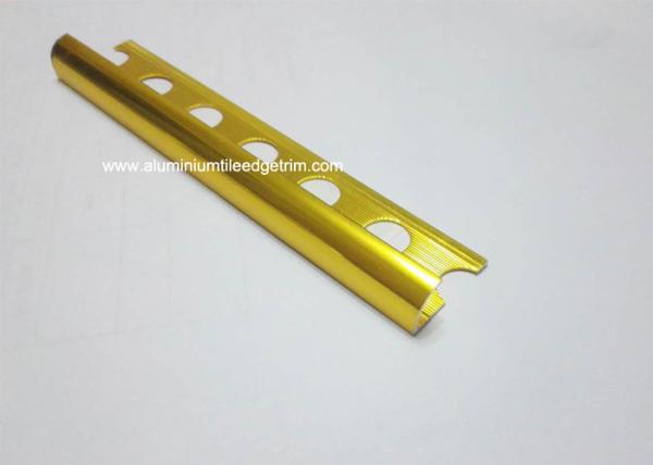 Brushed Aluminium Metal Tile Edging Strip Polished Silver / Gold  Surface