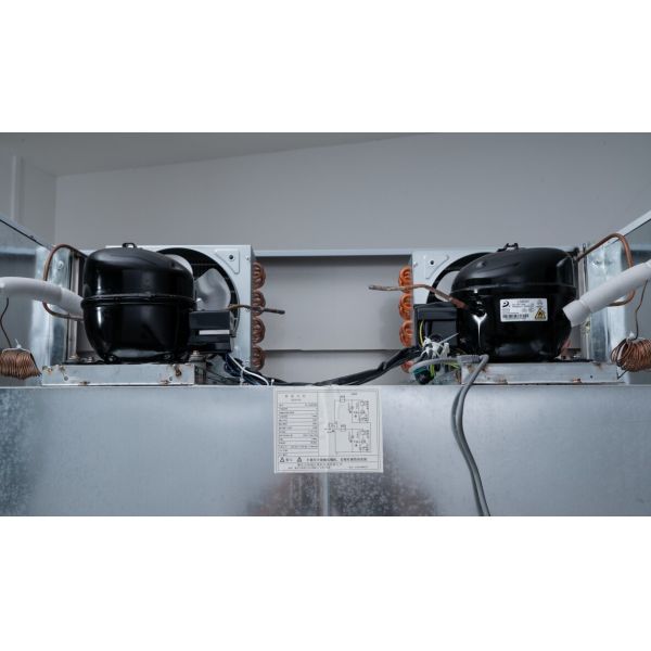 Ahorro de energía 6 Puertas Refrigerador Congelador Doble Compresor Comerciante Congelador