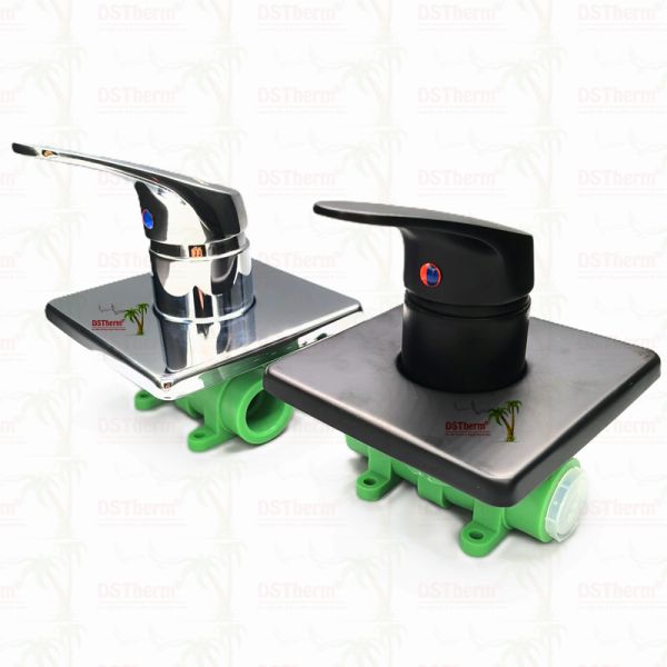 Three Ways Ppr Chrome Plated Mixer Shower Valve With Square Panel 20-25mm