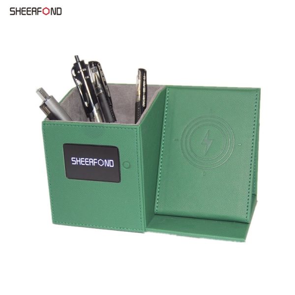 Держатель карандаша ODM Ультрапортативный кожаный, пылезащитный беспроводной организатор поручая стола