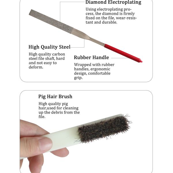 Electroplated Metal File Set For Metal Glass Stone Rough Carving
