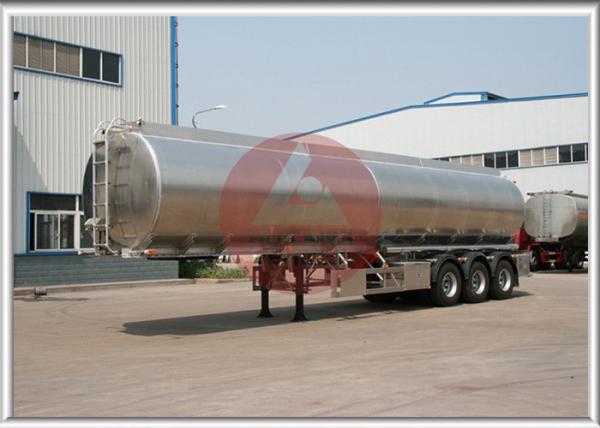 Less Tare Weight Aluminum Fuel Oil Tank Trailer , Fuel Tanker Semi Trailer