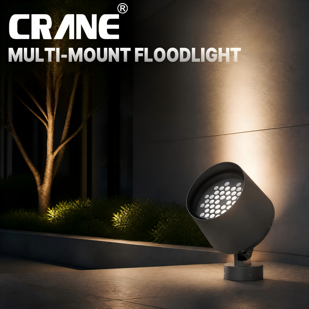 100W Outdoor Multi Mount LED Flood Lights Adjustable Vertical Rotation Exterior Lighting