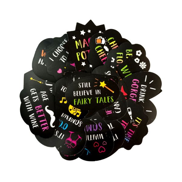 Self Adhesive Printing Custom Kiss Cut Sticker Sheets For Wine Beer Glass Cup