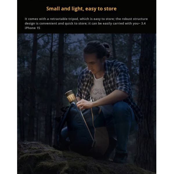Collapsible LED Outdoor Camping Lantern With Hanging Hook Telescopic Camping Emergency Light