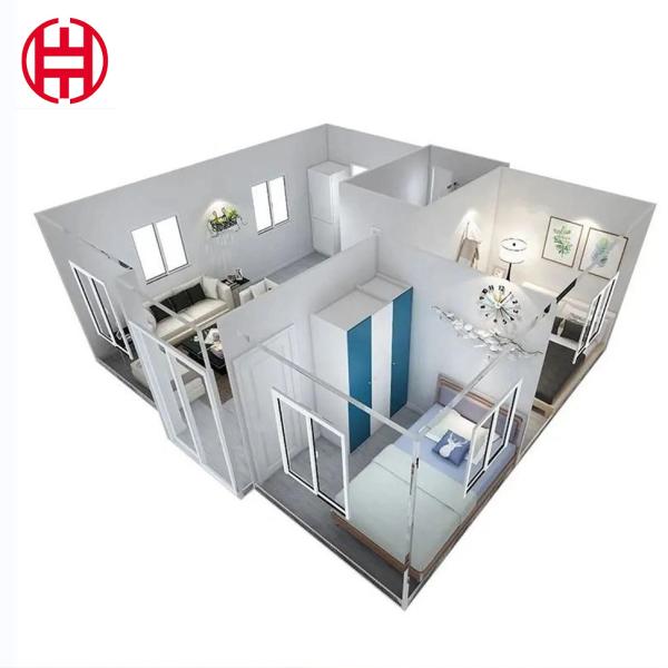 20 pés 2 quartos Temporário Casa Móvel Pequena Modular Prefabricação Casa Pequena Construção de Aço