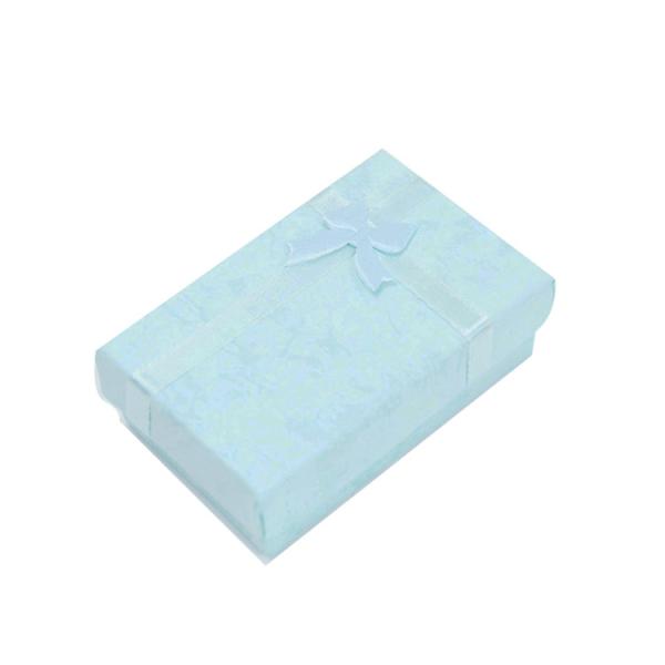 Caja de regalo azul de corte a presión personalizada para joyería