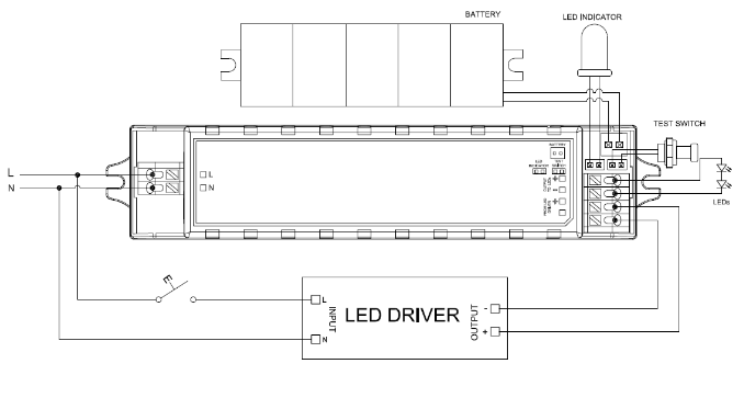 3W 3HOURS LED аварийный комплект с внешним аккумулятором LifePO4 на 3 года гарантии