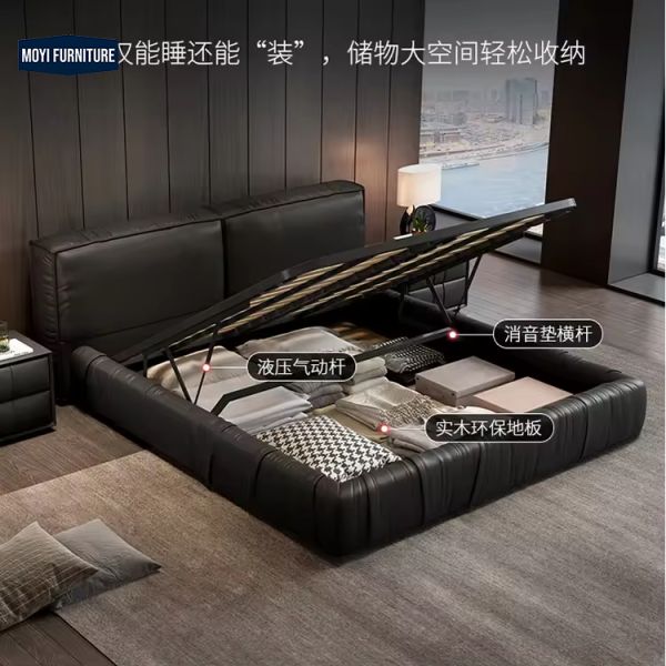 Mail Packing Comfortable Customized Modern Fabric Bedroom King Queen Bed Wood Double Bed Frame Upholstered Beds Sets
