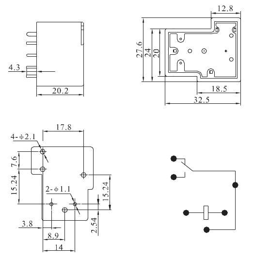 Мини Ac Spdt 24v силы 40 тип Pcb Pin реле 4 Amp электромагнитный