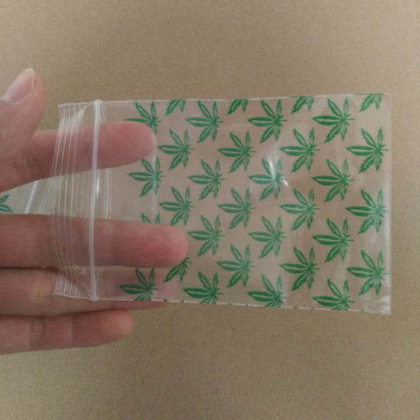 7.5x11.5 Cm Green Weed Mini Plastic Zipper Bags For Rings Earrings Jewelry