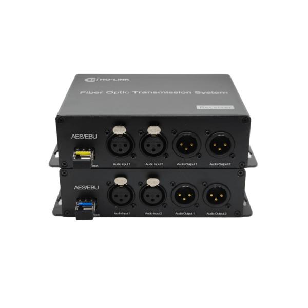 2 Channel Bidirectional AES/EBU Balanced Digital Audio Fiber Optic Converter