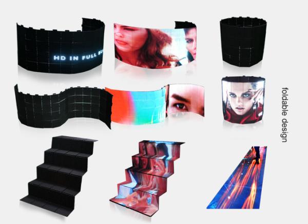 P6mm Foldable Led Screen , Full Color Flexible Led Screen Display Indoor Rental