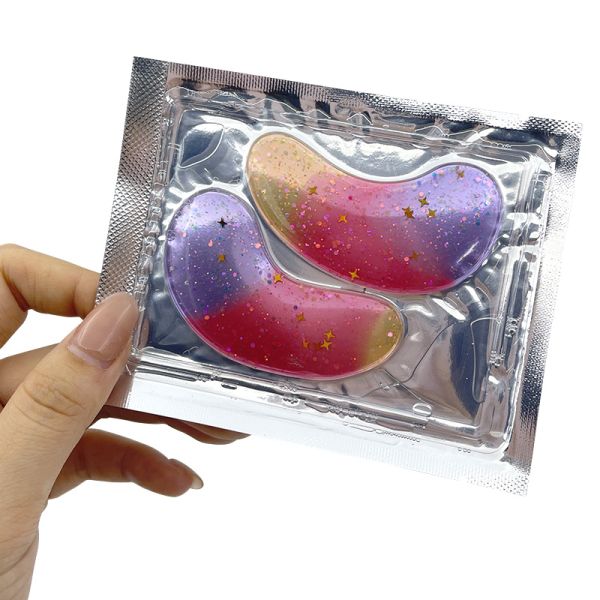 OEM Shiny Colorful Collagen Eye Masks Skincare Under Eye Patches Reusable