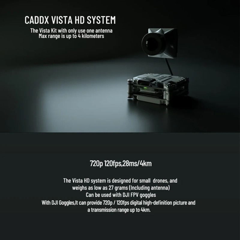 Caddx Nebula Pro Vista Kit Cameras 720p/120fps HD Digital 5.8GHz FPV Transmitter 2.1mm 150 Degree Camera For RC Mini Drone