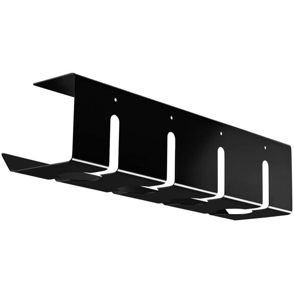 Чёрный стальной кабельный поднос для офисного стола для совещаний под рабочим столом