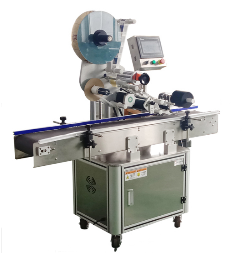 Industrial Plane Automatic Flat Labeling Machine 1kw Power For Food Cosmetics