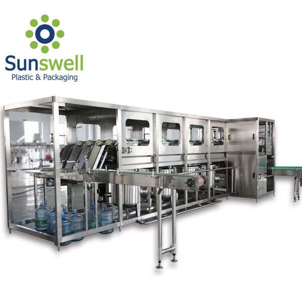 стирка бутылки 19Л чистя СУС304 щеткой машина завалки 5 галлонов