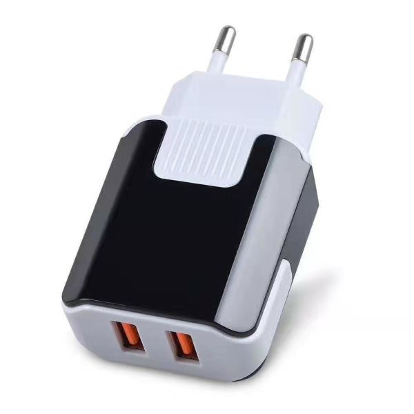 5V3.1A Dual USB Wall Charger,Charging Block For iPhone ,Google Pixel Black and White