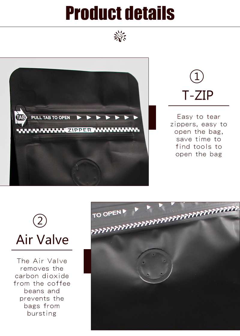 мешок кофе молнии емкости 70g-1kg плоский нижний упаковывая с клапаном дегазирования воздуха