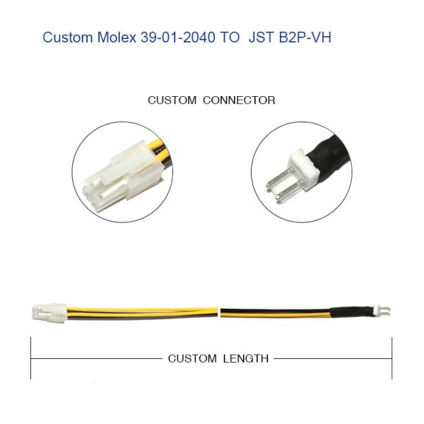 Штепсельная розетка Molex 39-01-2040 расквартировывая изготовленную на заказ проводку провода для электропитания