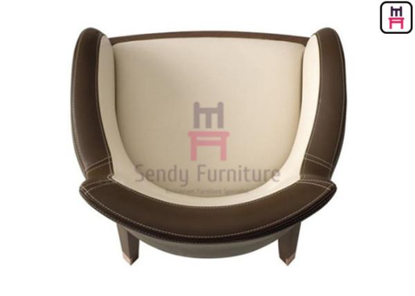 Dual Color Leather Upholstered Ahs Wood Dining Chair With Armrests