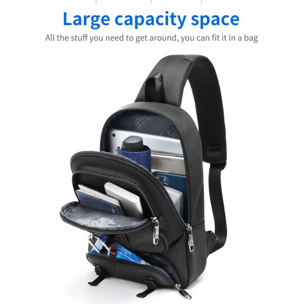 Fabrica mayorista de gran capacidad bolso de hombro de viaje multifuncional bolso de eslingas bolso de pecho Crossbody masculino