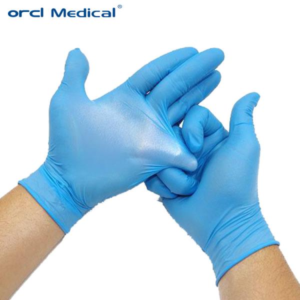 Disposable Nitrile Examination Gloves Blue / Black Latex Free For Medical