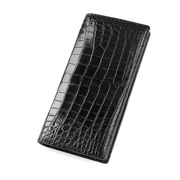 Genuine Crocodile Belly Skin Businessmen Suits Clutch Wallet Authentic Alligator Leather Lining Male Long Card Purse
