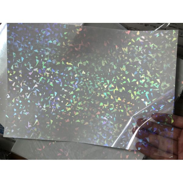 Película transparente autoadhesiva de pegatinas holográficas a prueba de agua para laminación iridiscente