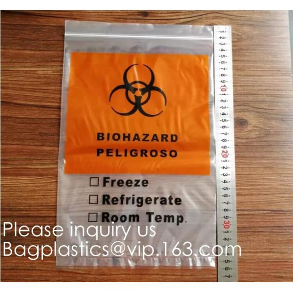 Biohazard Pathology Specimen Medical Zipper Bag,Kangaroo Bag, Compostable Bag Customized Stand Up Pouch, BAGEASE, BAGPLA