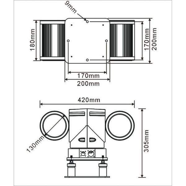 AHD Intelligent Night Vision PTZ Police Car Cameras 960P / 1080P Waterproof
