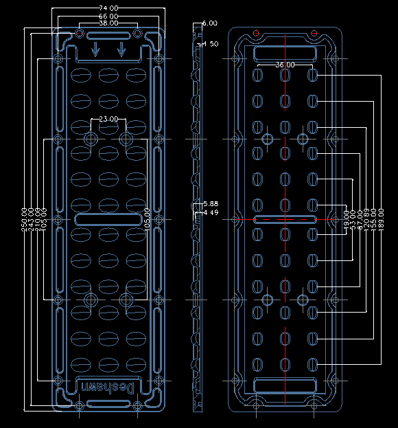 СИД приведенное 3030 крышки объектива 3С12 уличного света 30Ватт по вертикали 36 ПК 3535 СМД несимметричный