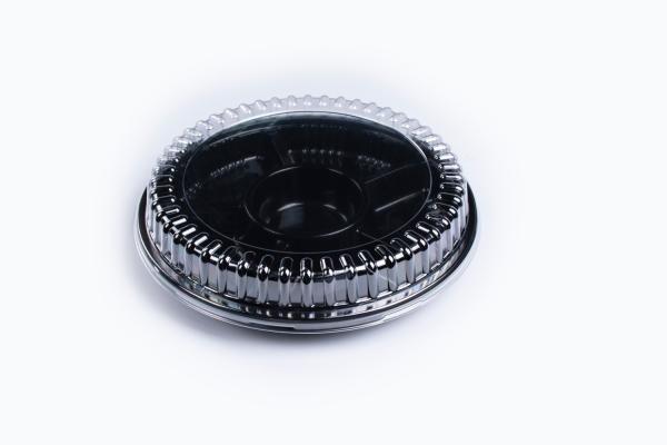 FDA/UE Ronde / Rectangulaire / Enveloppe alimentaire en plastique en forme de bateau Boîte à sushi avec couvercle anti-brouillard
