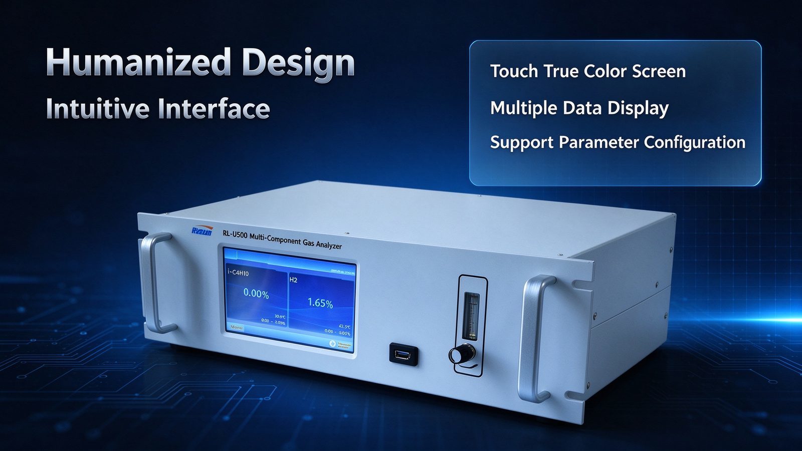 Online Multi Gas Analyzer Metal Construction O2 CO CO2 CH4 H2 H2S NH3 DP CnHm