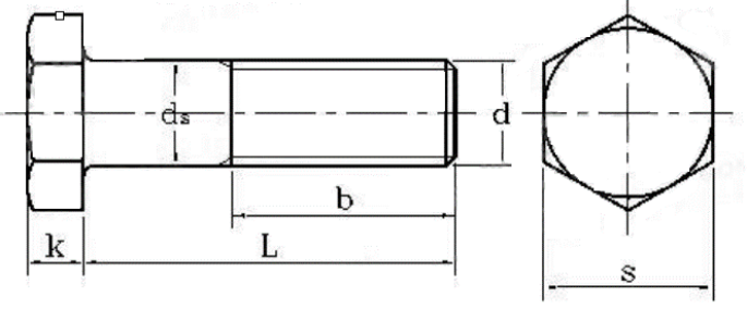 18-8 Stainless Steel Hex Head Bolts Metal 250mm Hex Head Screws