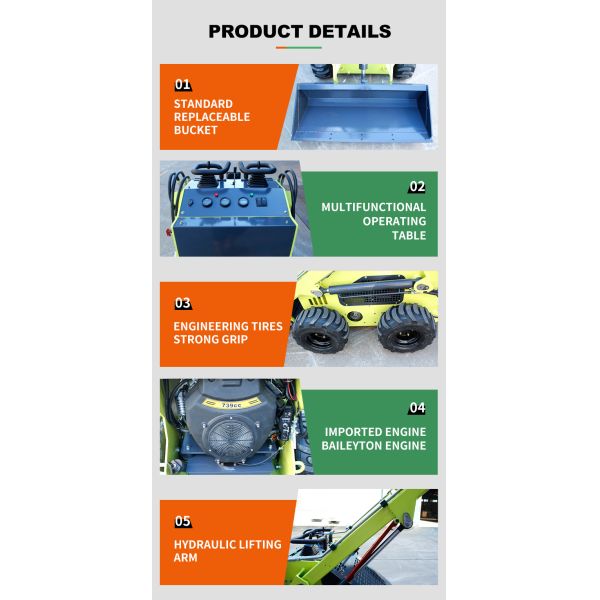 Сертификат CE/EPA 0,15 м3 Грузоподъемность гидравлический сдвигоуправляющий погрузчик для евро 5 EPA